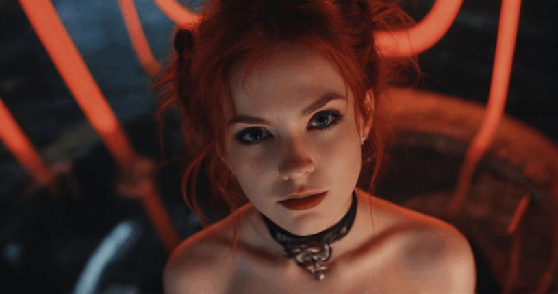 beautiful read head girl modified by a beauty spell witchcraft spellcasting magic ritual